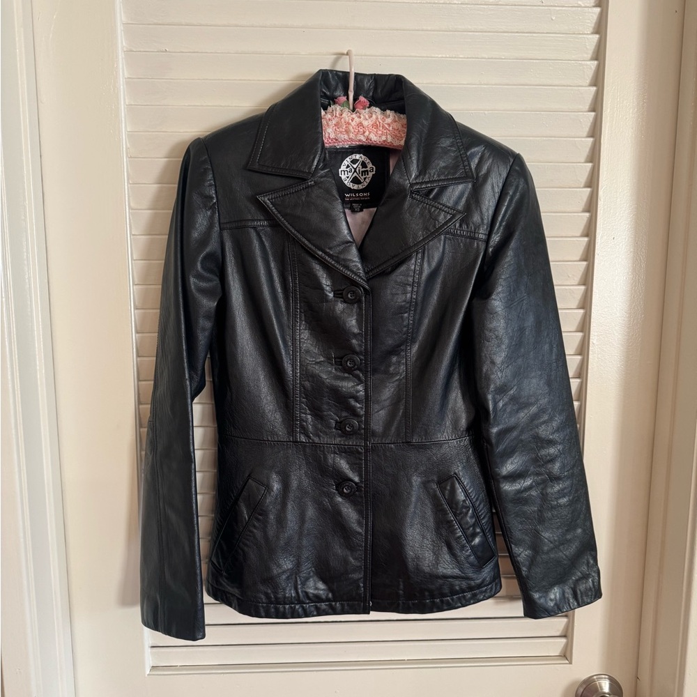 Maxima Vintage Wilson’s leather black blazer - Picture 6 of 7